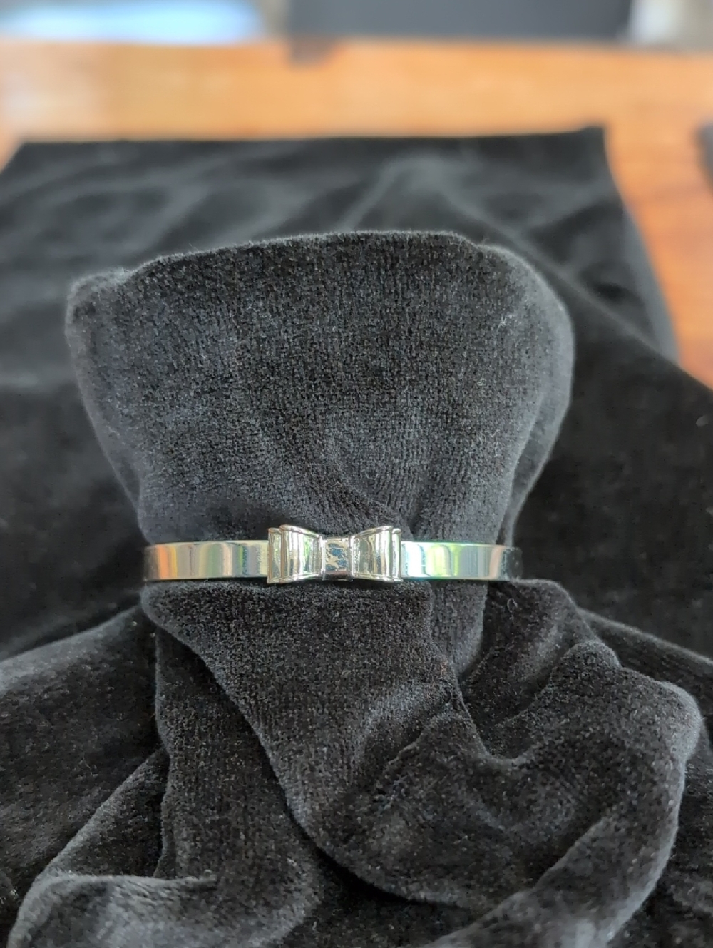 Kate Spade ♠️NY "Take A Bow" Silver Tone Bangle Bracelet